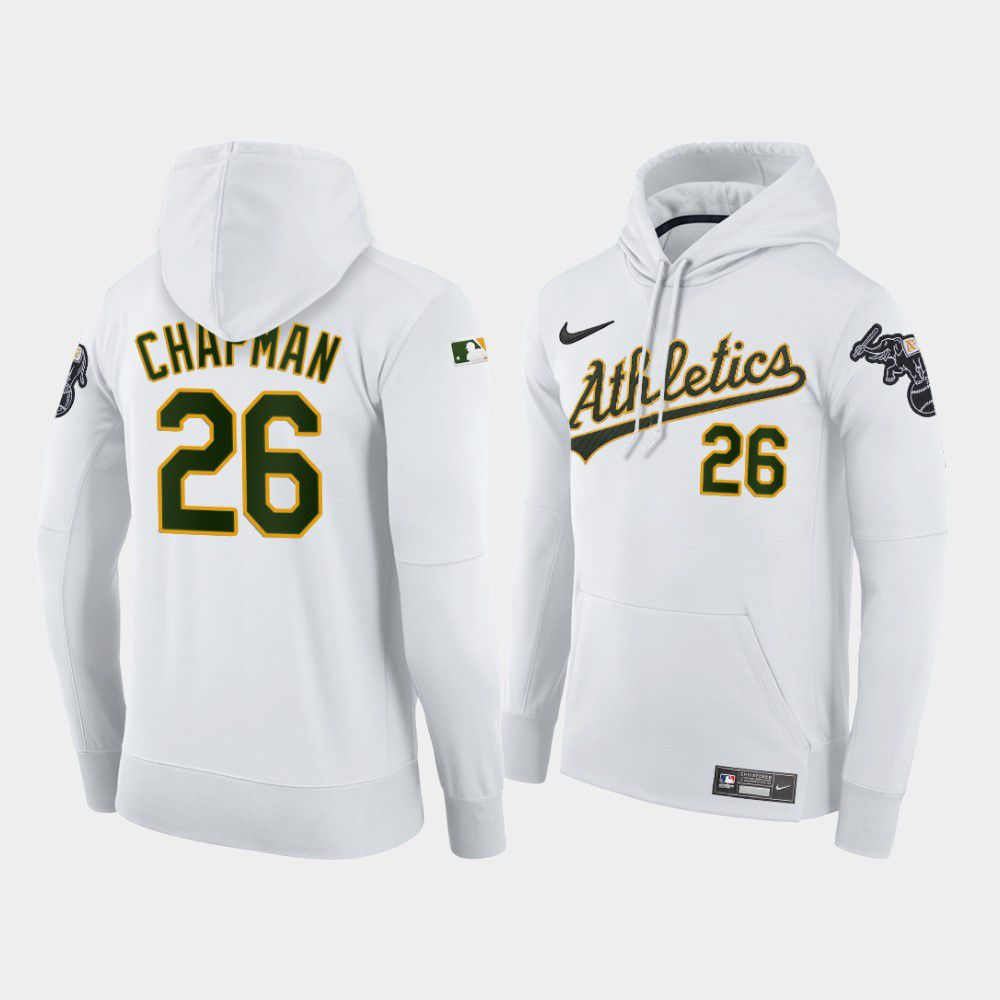 Men Oakland Athletics #26 Chapman white home hoodie 2021 MLB Nike Jerseys